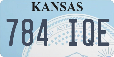 KS license plate 784IQE
