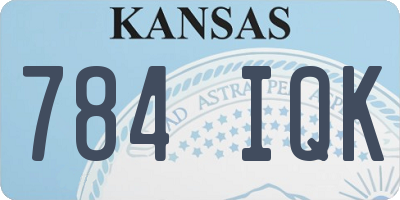 KS license plate 784IQK