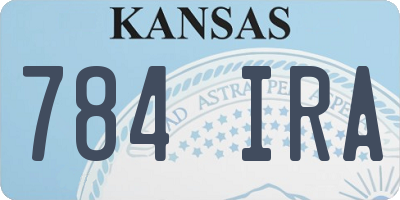 KS license plate 784IRA