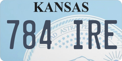 KS license plate 784IRE