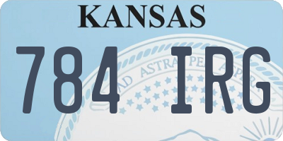 KS license plate 784IRG