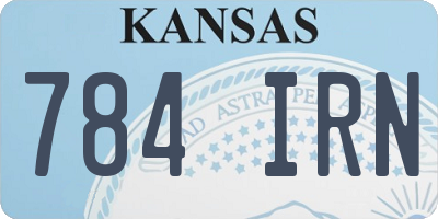 KS license plate 784IRN
