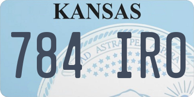 KS license plate 784IRO