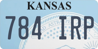 KS license plate 784IRP