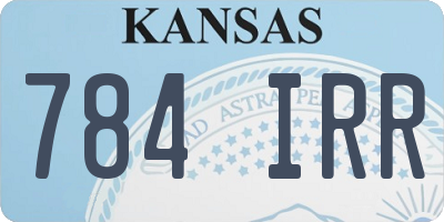 KS license plate 784IRR