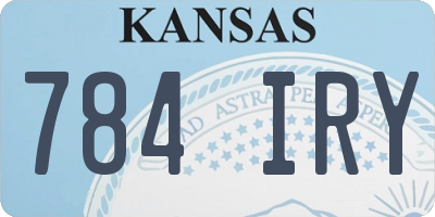 KS license plate 784IRY