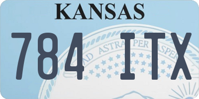 KS license plate 784ITX