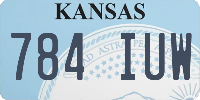 KS license plate 784IUW