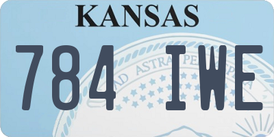KS license plate 784IWE