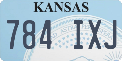 KS license plate 784IXJ