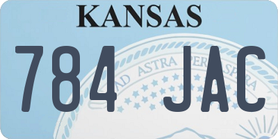 KS license plate 784JAC