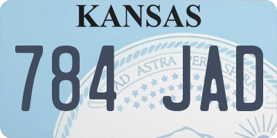 KS license plate 784JAD
