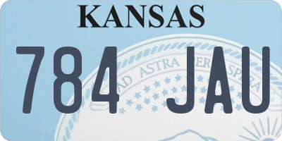 KS license plate 784JAU