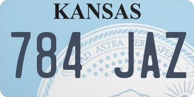 KS license plate 784JAZ