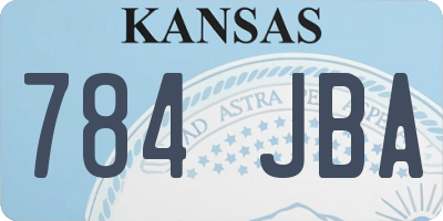 KS license plate 784JBA