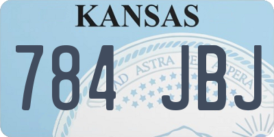 KS license plate 784JBJ