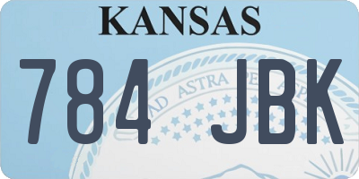 KS license plate 784JBK
