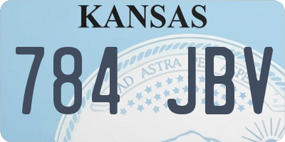 KS license plate 784JBV