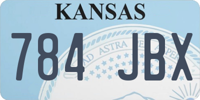 KS license plate 784JBX