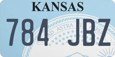 KS license plate 784JBZ