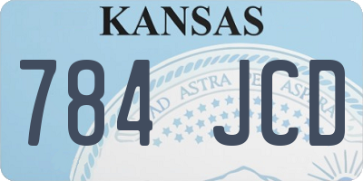 KS license plate 784JCD