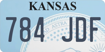 KS license plate 784JDF