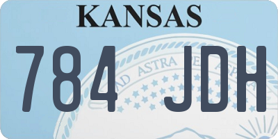 KS license plate 784JDH