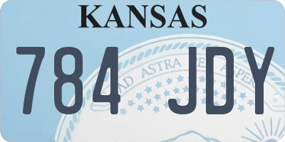 KS license plate 784JDY
