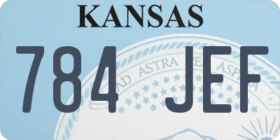 KS license plate 784JEF