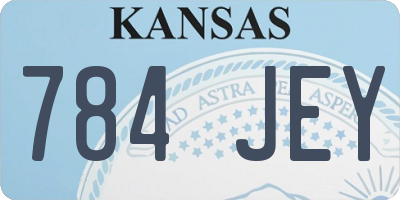 KS license plate 784JEY