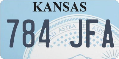 KS license plate 784JFA