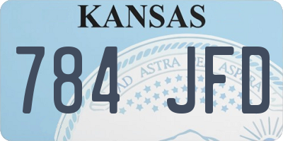 KS license plate 784JFD