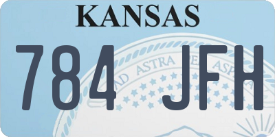 KS license plate 784JFH