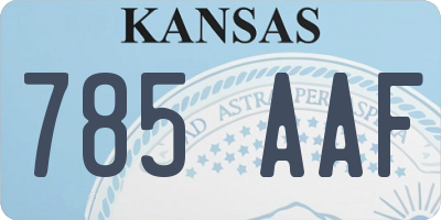 KS license plate 785AAF