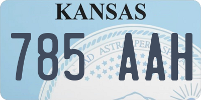 KS license plate 785AAH