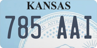 KS license plate 785AAI