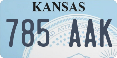 KS license plate 785AAK