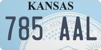 KS license plate 785AAL