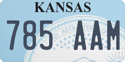 KS license plate 785AAM