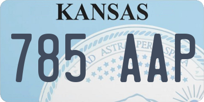 KS license plate 785AAP