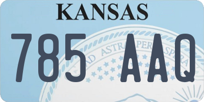 KS license plate 785AAQ