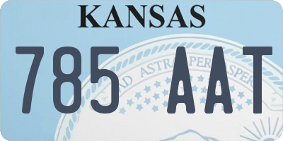 KS license plate 785AAT