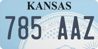 KS license plate 785AAZ