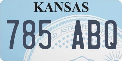 KS license plate 785ABQ