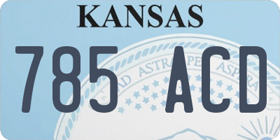 KS license plate 785ACD