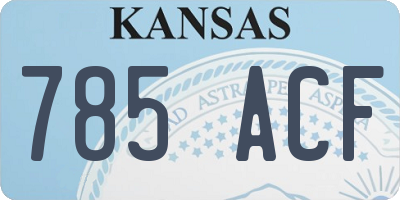 KS license plate 785ACF