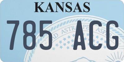 KS license plate 785ACG