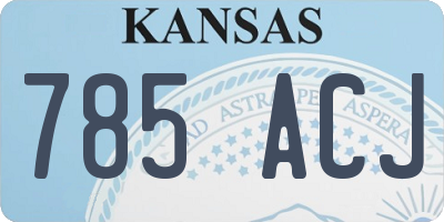 KS license plate 785ACJ