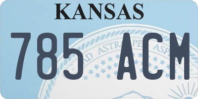 KS license plate 785ACM