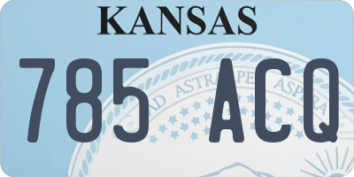 KS license plate 785ACQ